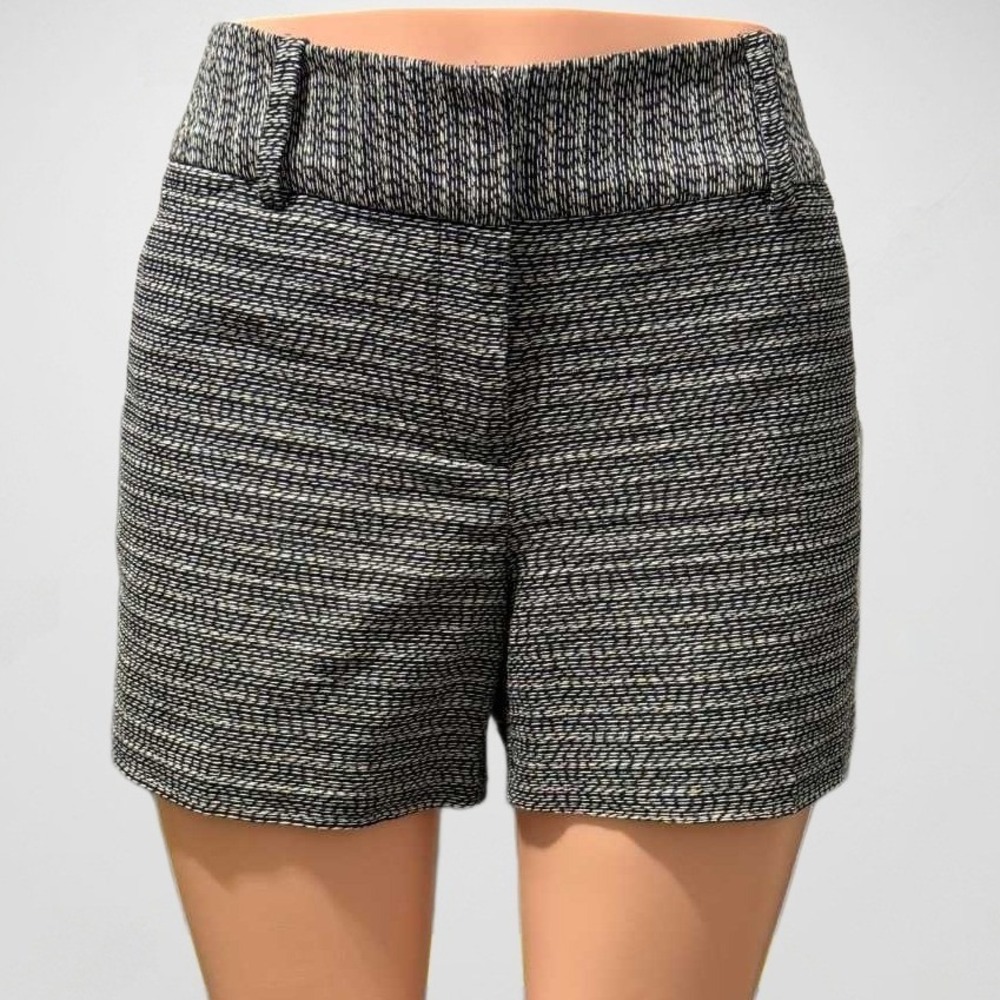 Ann Taylor Signature Women's 12 Black White Tweed Shorts Career Office Classic